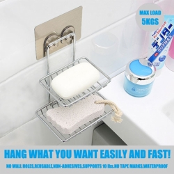 Plastic adhesive double soap frame